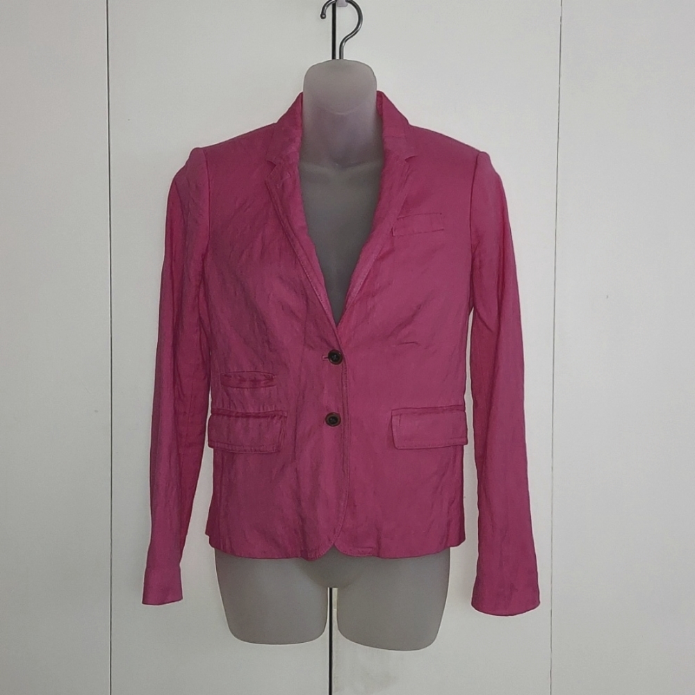 J. Crew Pink Schoolboy Style Design Preppy Lightweight Blazer Jacket Size 0